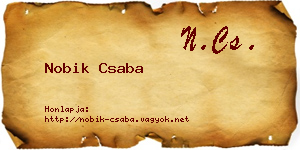 Nobik Csaba névjegykártya